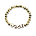 Gold Fashion Bead Elastic Design Zinc Alloy 6mm Acrylic Beads Custom Bead Mama Bangles 14K Gold Plated Unisex Classic Gift