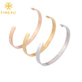 Customized Men Women Fashion Jewelry Gold Plated Engravable Stainless Steel Cuff Bracelet Blanks