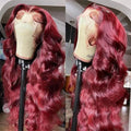 Wholesale Cheap 99j Burgundy Lace Front WigsBrazilian Human Hair Lace Frontal Red Wig100 Virgin Body Wave Wigs for Black Women
