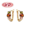Joyeria Timeless 18K Laminated Gold Plated Brass Huggies Earrings With Sparkling Cubic Zirconia for Wholesale Earrings Women