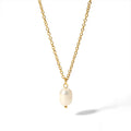 DAIHE High End Simple Design Stainless Steel Chain Freshwater Pearl Pendant Necklace