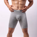 Low MOQ Custom logo  Men's Comfortable Elastic Band Modal Boxers Shorts Middle Length Boxer Brief Underwear Long John for Men