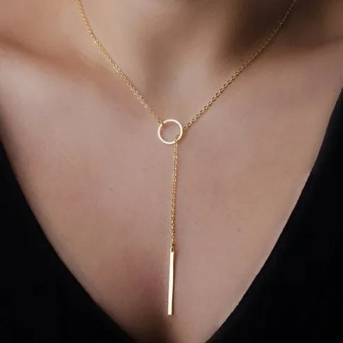 Punk  Necklace Fashion Jewelry Necklace Simple Ring Short Necklace Choker Collar Chain Female Clavicle  Collar