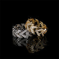 Hip Hop Bling Iced Out CZ Diamond Gold Plated Simple Arrow Wheat Ring for Women Men