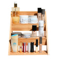 Makeup Bamboo Bathroom Organizer Storage Counter Countertop or Dresser Top Wood Cosmetic Tray
