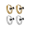 EH1551 New Chic Style Fashion Bow Knot Earrings 18K PVD Gold Plated 925 Sterling Hypoallergenic Inlaid Zircon Bow Stud Earrings