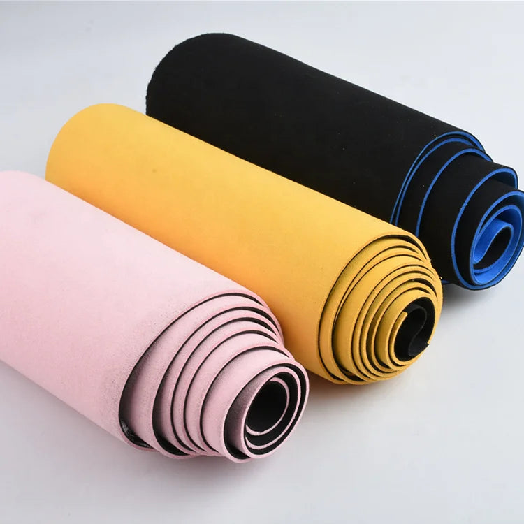Double-Sided Thick PU Synthetic Fabric Sueded 300 Color Leather for Costume Shoes Baggage Clothes Sofa Decorative Purposes