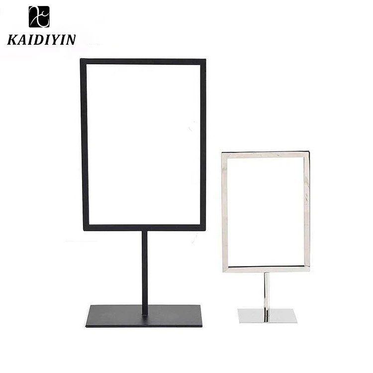 Adjustable Modern Stainless Steel Mobile Poster Display Board Stand A4 Size Sign Holder for Cosmetic Display  Billboard
