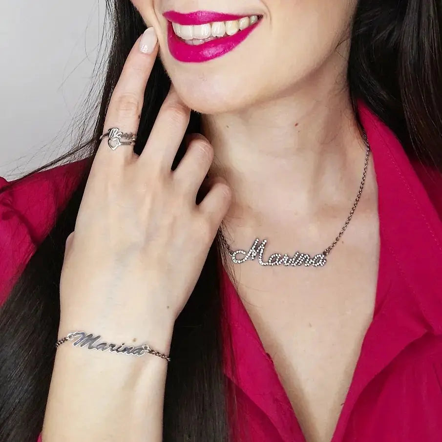 Custom Multiple Names Necklace for Women Personalized Family Name 18K Gold Plated Stainless Steel Nameplate Jewelry Necklaces