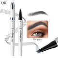 Long-lasting Waterproof Double Head Fork 3D Liquid Eyebrow Pencil with Brow Proof Smudge Resistant Natural Look