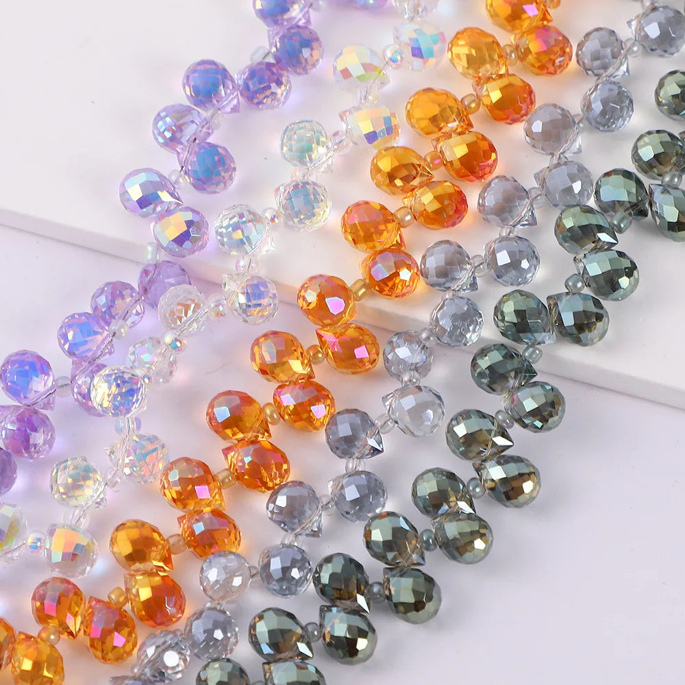 JC Crystal Factory  Wholesale Top Hole Strawberry Faceted Crystal Beads