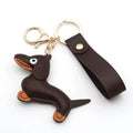 Luxury Dachshund PU Leather Keychain Cute Dog Bag Charm Fashion Handbag Pendant Gift for Women Custom Leather Dog Keyring