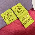 Bright Yellow Weaving logo Taffeta Clothing Hem Tagsloop Fold Double Logos Shirt Cuff Label