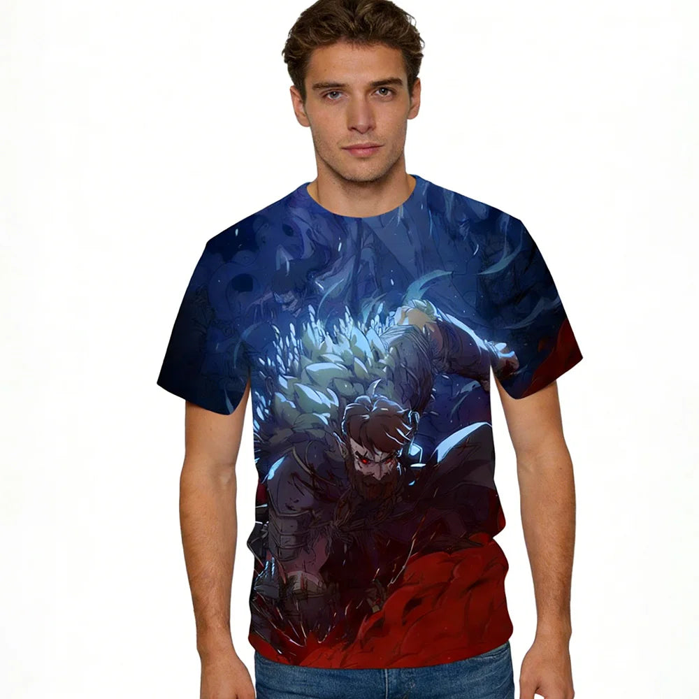 Fitspi 3d Hd Game Character Printed Unisex Casual Short Sleeve T-shirt for Dropshipping