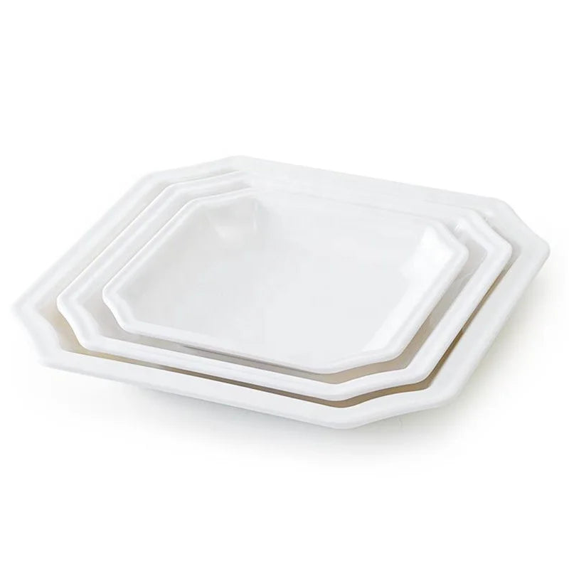 Factory Wholesale Business Restaurant Canton Dim Sum Serving White square Melamine Dessert Plate