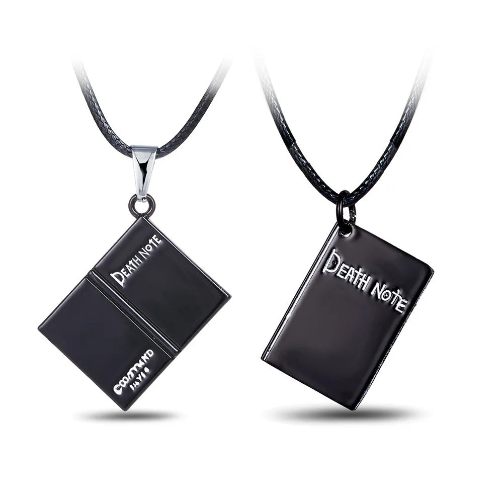 Anime Death Notes Death Pen Black Notebook Pendant Leather Necklace