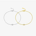 FUAMAY 925 Solid Silver 4mm Round Bezel Stone Bracelets Brancos De Pulseira Bezel Set Unisex 18K Gold Plated Everyday Wear