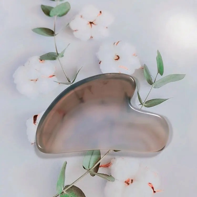 Diy Bian Gua Sha Guasha Custom Engraved Gua Sha Grey Agate Jade Stone Gua Sha Scraping Massage Board Tool