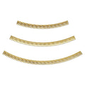 14K Gold Filled Spiral Rugated Curved Tube Beads Connector Patterned Tube Beads in Many Sizes Permanent Jewelry Making Accessory