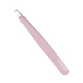 Professional Eyebrow Tweezer with Eyebrow Brush Comb Stainless Steel Eyelashes Extension Tweezers Double Eyelids Pinzette Clip