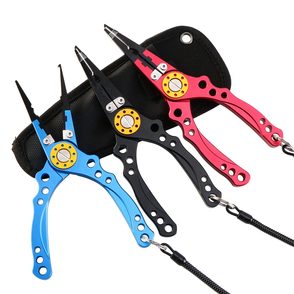 Professional High-Hardness 195*65mm Aluminum Alloy Fishing Pliers Wire Cutters Fishing Tweezers