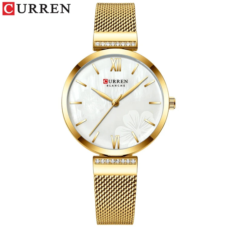 CURREN 9067 Women's Dress Watches Top Luxury Brand Ladies Quartz Watch Stainless Steel Mesh Wristwatch Reloj Mujer