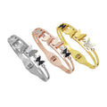 Stainless Steel Fashionable Frosted Butterfly Open Simple Bracelet for Ladies Fashionable Bangles