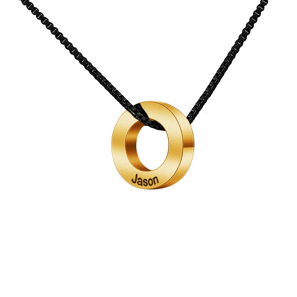 Handmade Personalized Hip Hop Monogrammed Pendant Beads Necklace New Design for Women Men Stainless Steel with Gold Plating