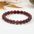 JD GEMS Hot Sale Healing Single Circle Bead Jewelry Bangle Natural Blood Red Amber Bracelet for Gift