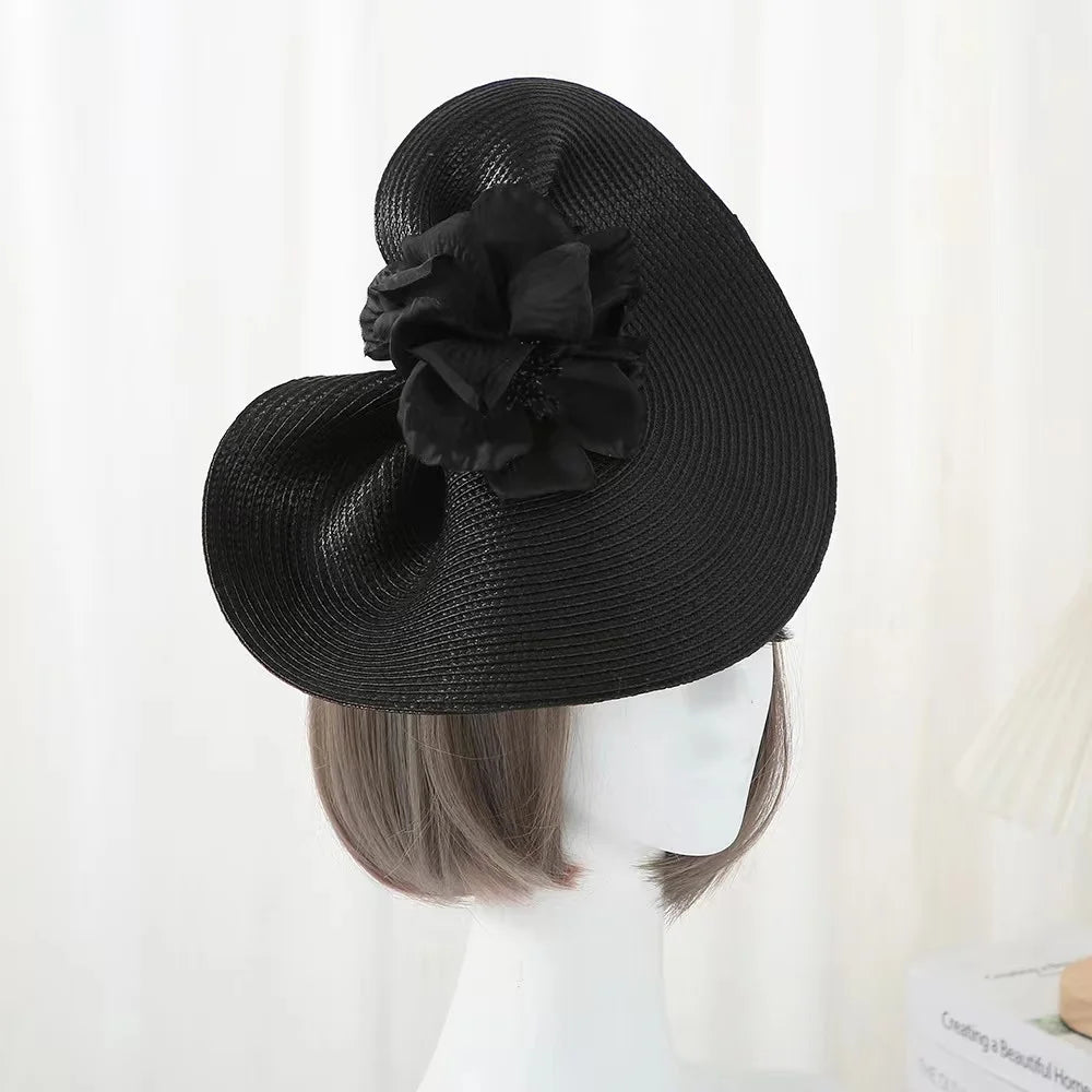Fashion Fascinator Kentucky Derby Hat Straw Pillbox Hat Cocktail Wedding Tea Party Clip Headband for Women