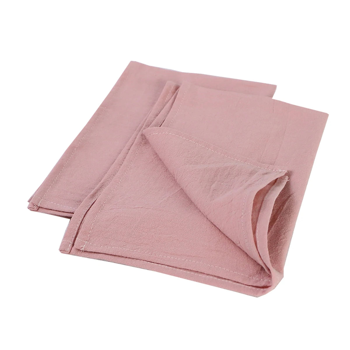 Wrinkle Cotton Hemstitch Cocktail Napkins With Border Dark Pink Plain Weave Anneau Serviette De Table Decor Cloth Custom Napkin