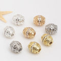 14-carat Gold Plated Copper Beads With Diamonds Bracelet Beads Beaded Decorative Components Simple Necklace Jewelry Findings