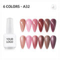 JTING Free Sample Private Label Design Wholesale 6Colors Gel Polish Set Soak Off Nail Gel Polish Professional Nail Supplier