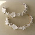SLBRIDAL Handmade Ins Style Rhinestone Crystal Pearls Porcelain Flower Bridal Tiara Wedding Bridesmaids Crown Women Hair Jewelry