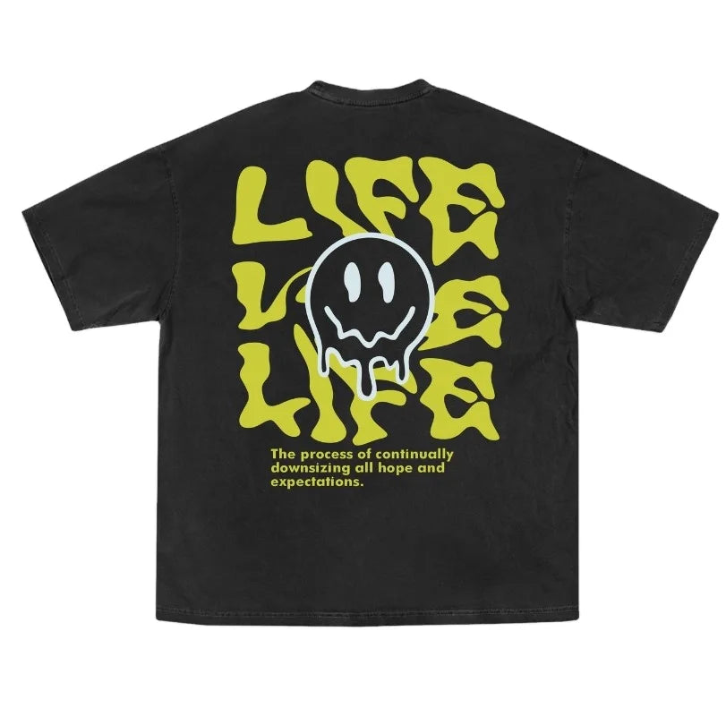 Customized High-quality Cotton Screen Printed Men's T-shirt Loose and Versatile Trend Summer T-shirt