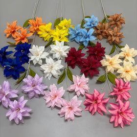 DREA New Special Arrival Artificial Flowers 3 Heads Silk Lily Flower Single Long Stem for Wedding Home Decoration
