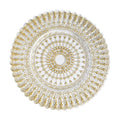Wholesale Eco-Friendly Transparent Gold Patterned Glass Chargers Plate Restaurant Hotel Use with Gold Silver Lip for Weddings