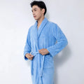 RTS Lightweight Plain Dyed Thick Warm Winter Womens Sherpa Coral Fleece Wearable Fluffy Bulk Couple Bathrobes MegaBDM