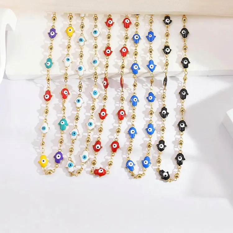 Fashion Jewelry Custom Stainless Steel Necklace Adjustable America Gift Chain Party Figure Necklaces Devil Lucky Eye Jewelry