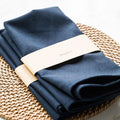 Navy Blue Fabric Napkin Hemstitch Custom Linen Napkins Wedding Table Handkerchief Hotel Restaurant Dinner Cotton Linen Napkins