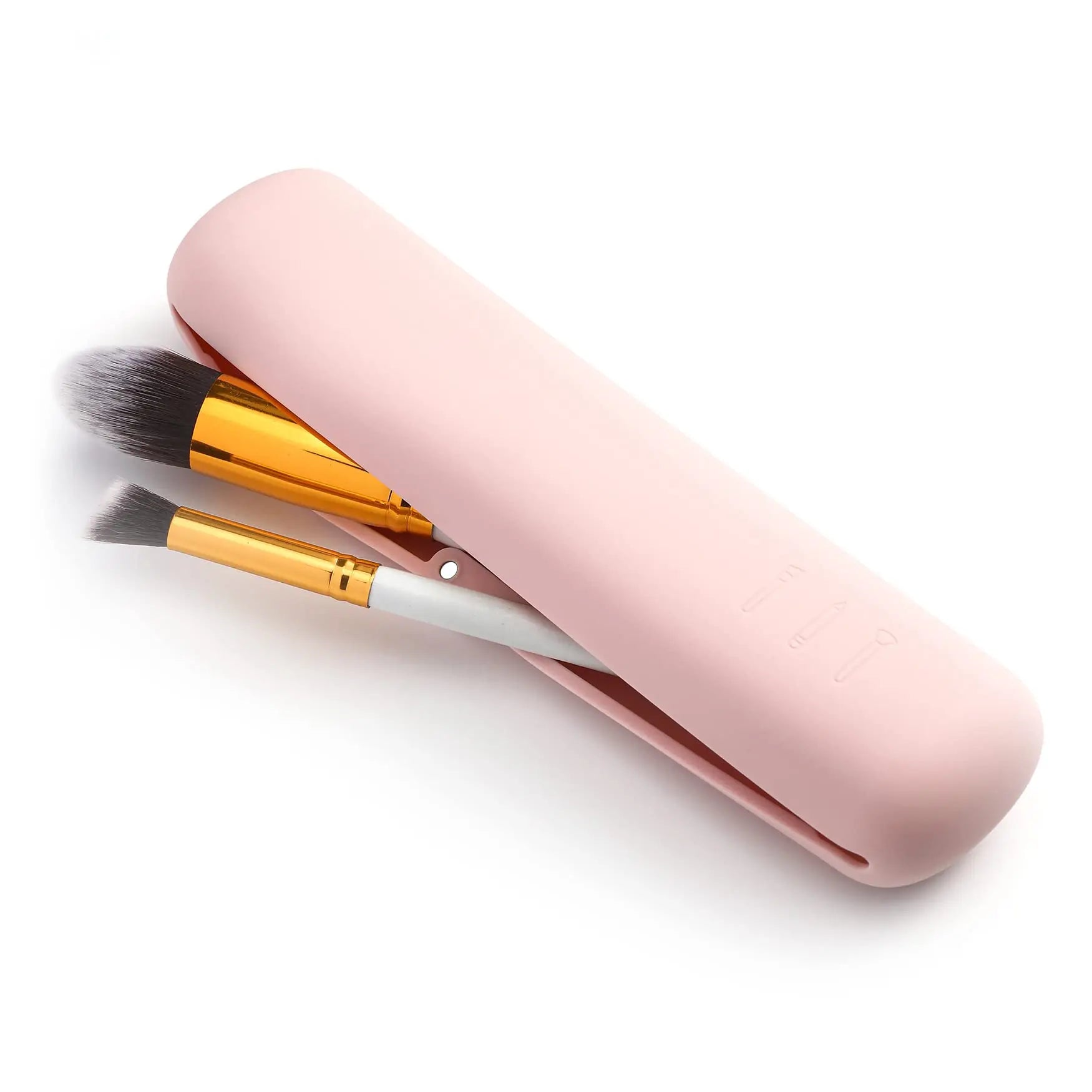 New Custom Logo Portable Make up Holder Silicone Cosmetic Travel Makeup Brush Pouch Women Mini Storage Bag Makeup Organizer
