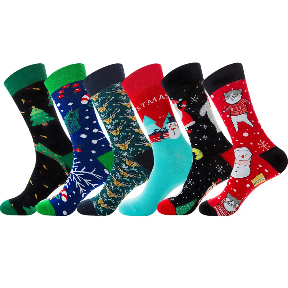 XiangHui Spot  Cross-border Autumn New Men's Socks Santa Men's Tube Socks Cotton Socks