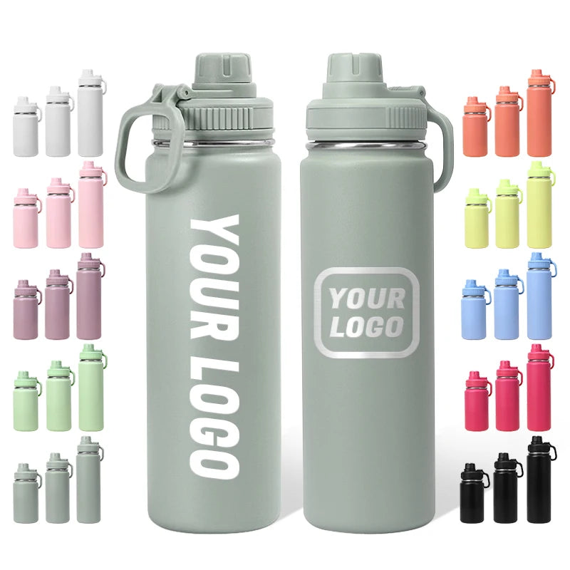 Custom logo 750ml Stainless Steel Water Bottle Direct Drinking Vacuum Insulated Gym Thermos for Outdoor Sports Back to School