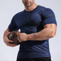 Men's Summer Fitness Workout Gym T-Shirt Slim Fit Short Sleeve for Running & Bodybuilding Fashion Knitted Sport Tee