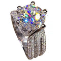 Fidelity Women's Elegant Proposal D Color VVS Moissanite Ring 925 Silver Gold Plating with Certificate Black Card Wholesale