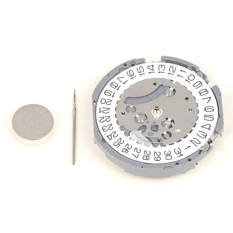 Precision Quartz VK63 Movement Crown at 3 Black White 24 Hour Small Seconds 6 Watch Hands VH31 Movement
