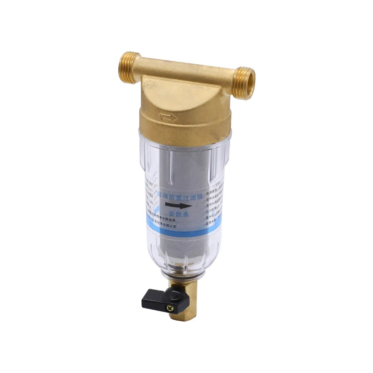 Family Removing Sediment Brass Washable Household Pre-Filtration Water Purification System