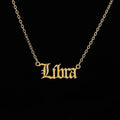 Fanyue Gold Plated Libra Letter Stainless Steel 12 Zodiac Necklace Necklace for Women 2024