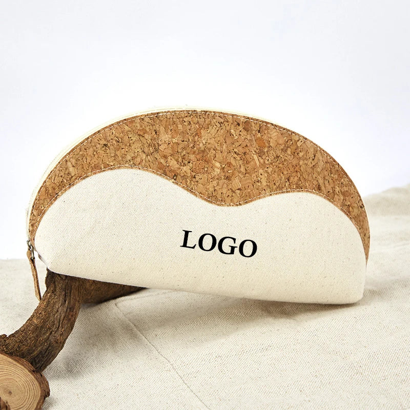 Eco-Friendly Cotton Canvas Cosmetic Pouch Custom Printed Wood Grain Makeup Bag Travel-friendly Sublimation Tote Bags Promotions