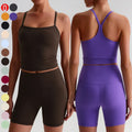 2025 Hot Sale Soft Two Piece Pilates Wear Breathable Custom Logo Yoga Tank Top Shorts Gym Fitness Sets for Women
